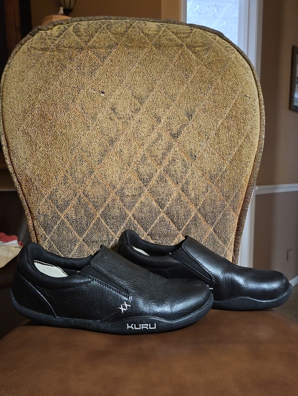 Kuru Kivi Black Leather Slip On Comfort Loafers Flats Shoes